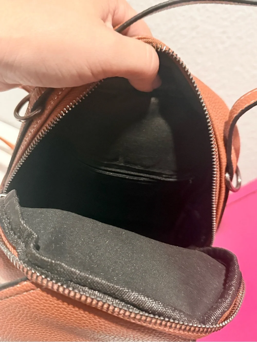 Tan Women's Mini Backpack Crossbody Bag
